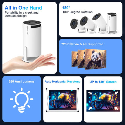 Magcubic Projector HY300 Pro 4K Android 11 Dual Wifi6 290ANSI Allwinner H713 BT5.0 1080P 1280*720P Home Cinema Outdoor Projetor