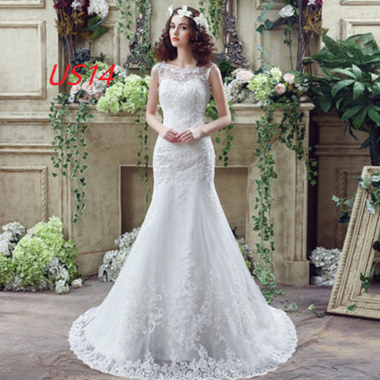 Bride Trailing Wedding Dress sexy Lace Mermaid Wedding DressW