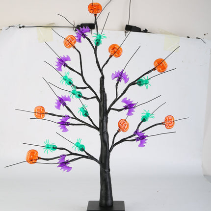 2Pack 1.97FT Lighted Halloween Trees Halloween Indoor Decorations