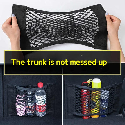 Luggage Storages Car Trunk Storage Bag Double Stretch Velcro Car Storage Net Bag Mesh Storages Net Bag Car Net