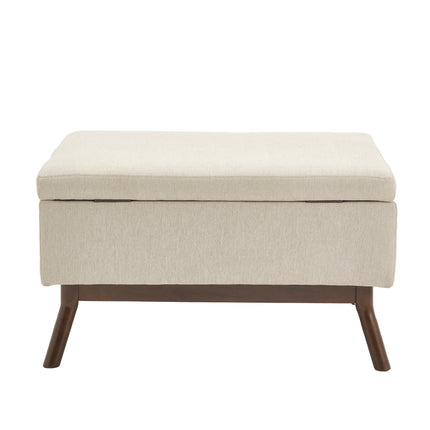 Mid-century modern square coffee table storage bench, assembled,