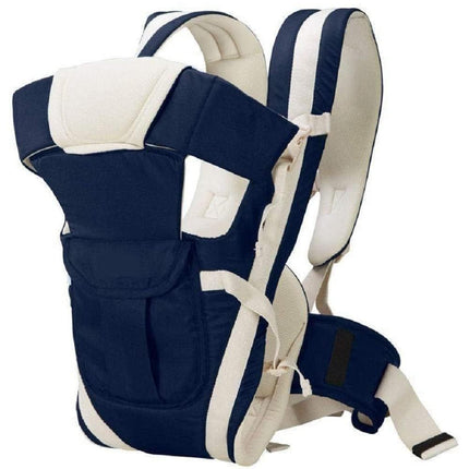 4-in-1 Adjustable Baby Sitting Carrier Bag-Navy Blue & White