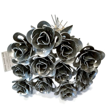 Dozen Metal Roses, Recycled Metal Roses, Steampunk Roses, 12 Immortal