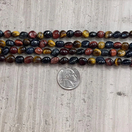 3-Color Tiger Eye AA Nugget Strands-2