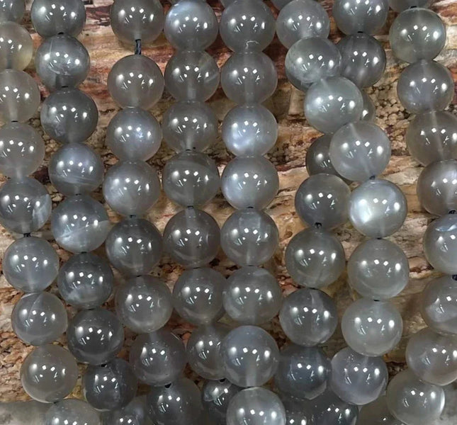 Gray Moonstone, AA Grade, Round 10mm-1
