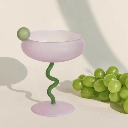 Jelly Bean Wine Glass - Whimsical Eclectic Dopamine Cocktail Coupe