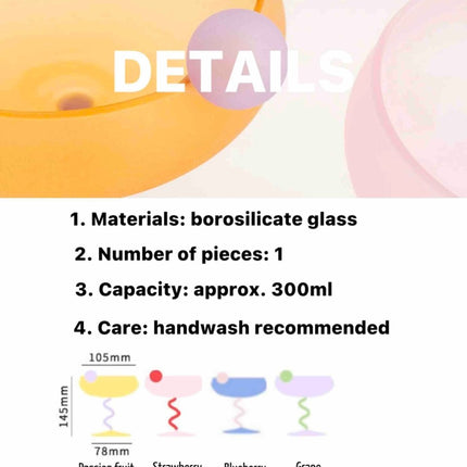 Jelly Bean Wine Glass - Whimsical Eclectic Dopamine Cocktail Coupe