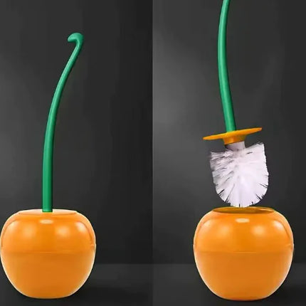 Cherry Toilet Brush Set - Plastic Cleaning Tool (One Set)